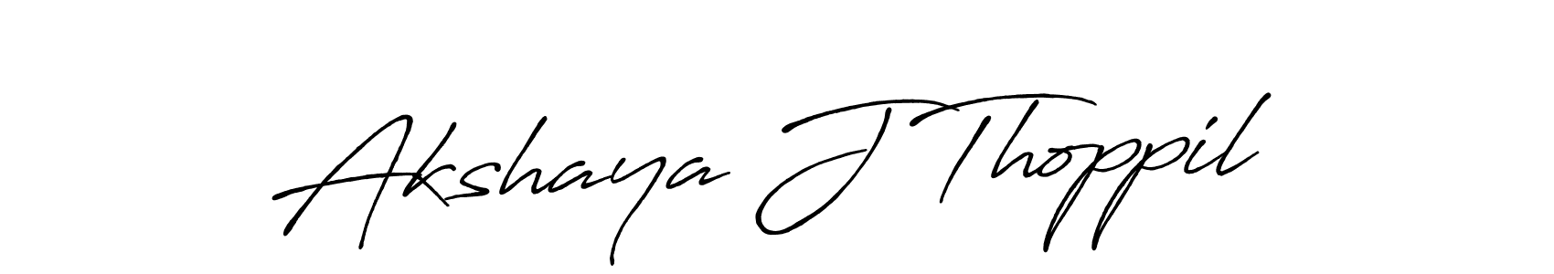 Also we have Akshaya J Thoppil name is the best signature style. Create professional handwritten signature collection using Antro_Vectra_Bolder autograph style. Akshaya J Thoppil signature style 7 images and pictures png