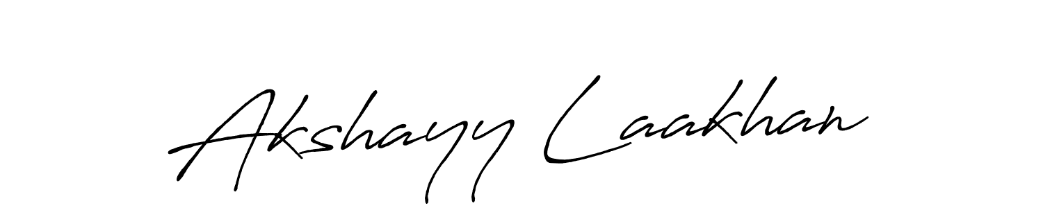 Make a beautiful signature design for name Akshayy Laakhan. With this signature (Antro_Vectra_Bolder) style, you can create a handwritten signature for free. Akshayy Laakhan signature style 7 images and pictures png