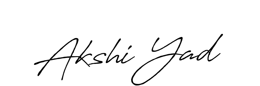 Make a beautiful signature design for name Akshi Yad. With this signature (Antro_Vectra_Bolder) style, you can create a handwritten signature for free. Akshi Yad signature style 7 images and pictures png