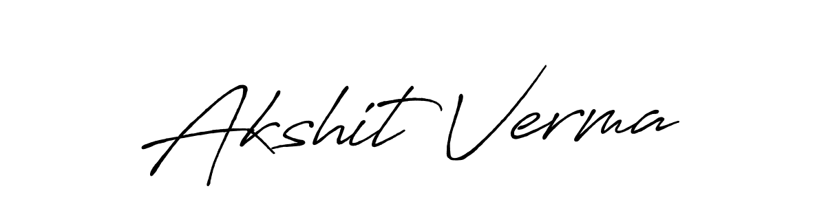 Create a beautiful signature design for name Akshit Verma. With this signature (Antro_Vectra_Bolder) fonts, you can make a handwritten signature for free. Akshit Verma signature style 7 images and pictures png