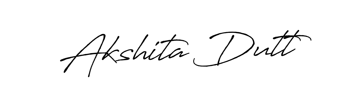 Make a beautiful signature design for name Akshita Dutt. With this signature (Antro_Vectra_Bolder) style, you can create a handwritten signature for free. Akshita Dutt signature style 7 images and pictures png