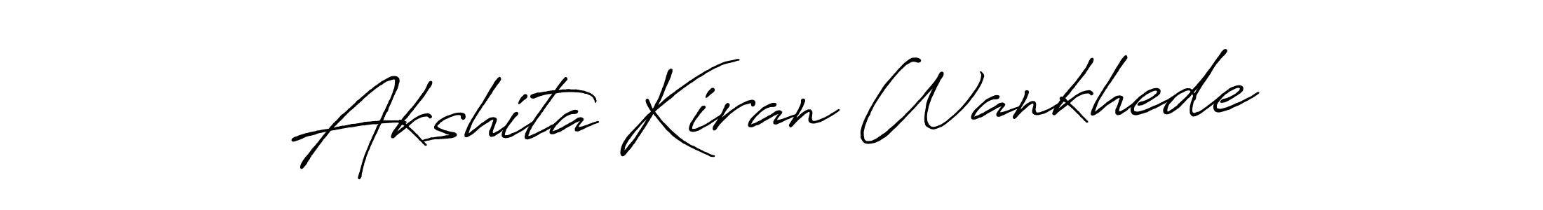 Akshita Kiran Wankhede stylish signature style. Best Handwritten Sign (Antro_Vectra_Bolder) for my name. Handwritten Signature Collection Ideas for my name Akshita Kiran Wankhede. Akshita Kiran Wankhede signature style 7 images and pictures png