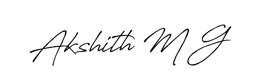 How to Draw Akshith M G signature style? Antro_Vectra_Bolder is a latest design signature styles for name Akshith M G. Akshith M G signature style 7 images and pictures png