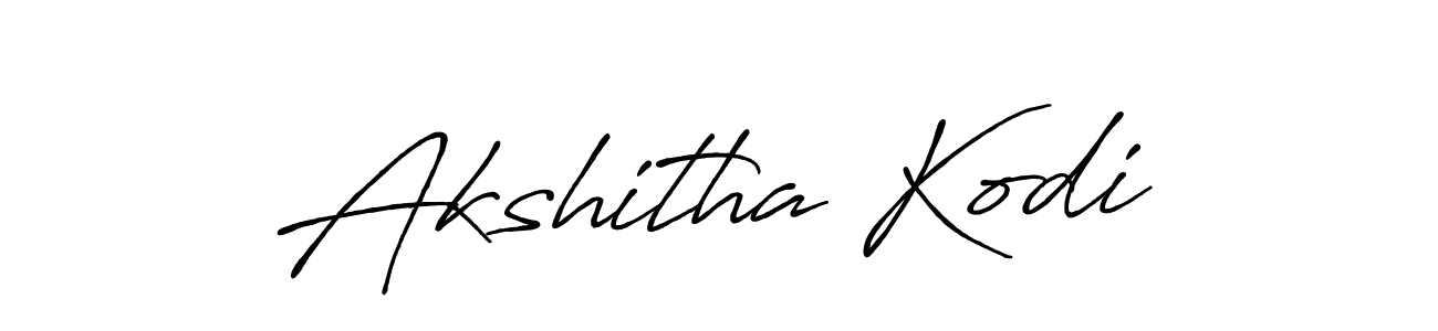 How to make Akshitha Kodi name signature. Use Antro_Vectra_Bolder style for creating short signs online. This is the latest handwritten sign. Akshitha Kodi signature style 7 images and pictures png