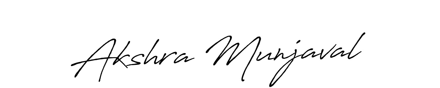 Akshra Munjaval stylish signature style. Best Handwritten Sign (Antro_Vectra_Bolder) for my name. Handwritten Signature Collection Ideas for my name Akshra Munjaval. Akshra Munjaval signature style 7 images and pictures png