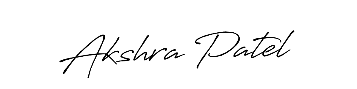 Create a beautiful signature design for name Akshra Patel. With this signature (Antro_Vectra_Bolder) fonts, you can make a handwritten signature for free. Akshra Patel signature style 7 images and pictures png