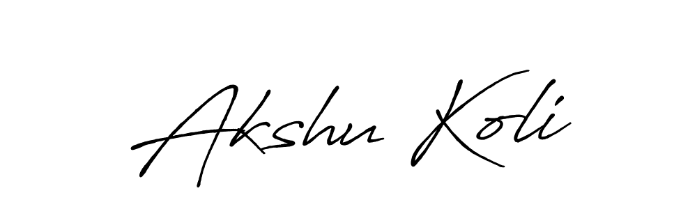 This is the best signature style for the Akshu Koli name. Also you like these signature font (Antro_Vectra_Bolder). Mix name signature. Akshu Koli signature style 7 images and pictures png