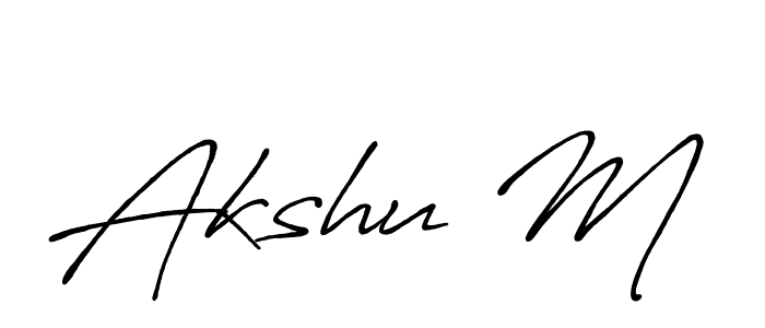 This is the best signature style for the Akshu M name. Also you like these signature font (Antro_Vectra_Bolder). Mix name signature. Akshu M signature style 7 images and pictures png