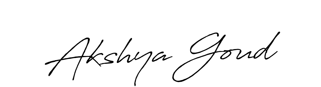 Make a beautiful signature design for name Akshya Goud. With this signature (Antro_Vectra_Bolder) style, you can create a handwritten signature for free. Akshya Goud signature style 7 images and pictures png