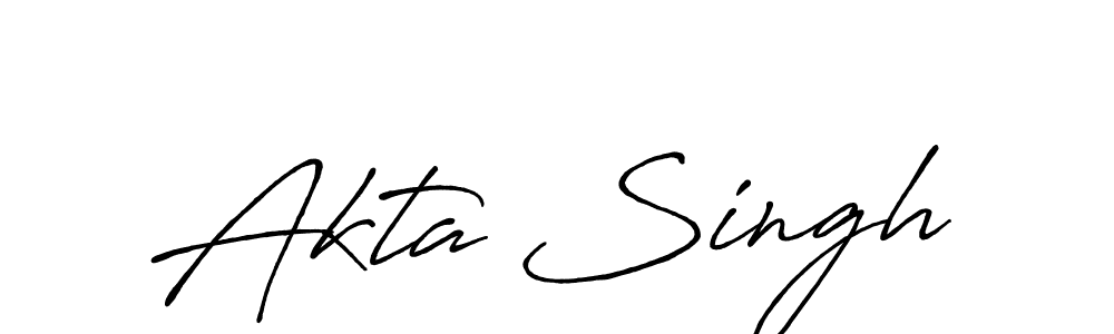 Create a beautiful signature design for name Akta Singh. With this signature (Antro_Vectra_Bolder) fonts, you can make a handwritten signature for free. Akta Singh signature style 7 images and pictures png