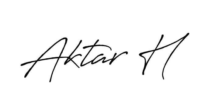 Use a signature maker to create a handwritten signature online. With this signature software, you can design (Antro_Vectra_Bolder) your own signature for name Aktar H. Aktar H signature style 7 images and pictures png