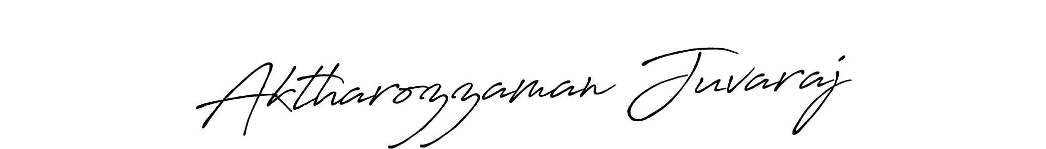 Make a beautiful signature design for name Aktharozzaman Juvaraj. With this signature (Antro_Vectra_Bolder) style, you can create a handwritten signature for free. Aktharozzaman Juvaraj signature style 7 images and pictures png