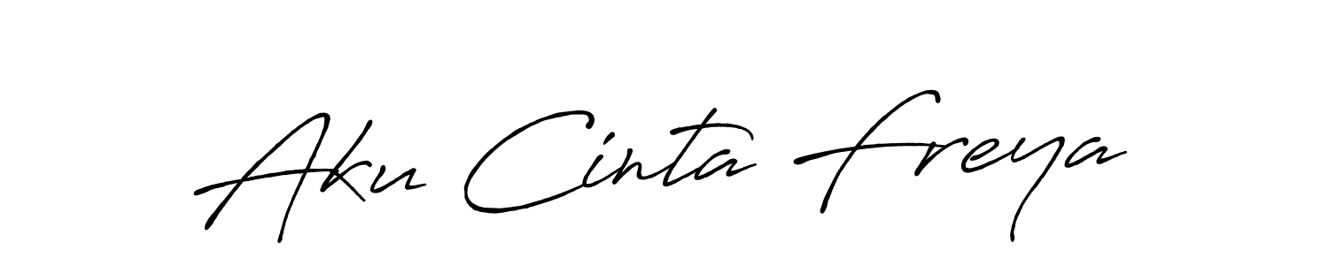 Aku Cinta Freya stylish signature style. Best Handwritten Sign (Antro_Vectra_Bolder) for my name. Handwritten Signature Collection Ideas for my name Aku Cinta Freya. Aku Cinta Freya signature style 7 images and pictures png