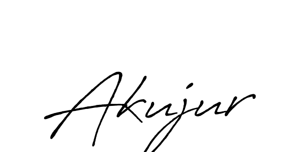 How to make Akujur name signature. Use Antro_Vectra_Bolder style for creating short signs online. This is the latest handwritten sign. Akujur signature style 7 images and pictures png