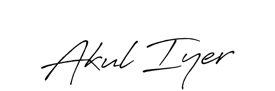 How to make Akul Iyer name signature. Use Antro_Vectra_Bolder style for creating short signs online. This is the latest handwritten sign. Akul Iyer signature style 7 images and pictures png