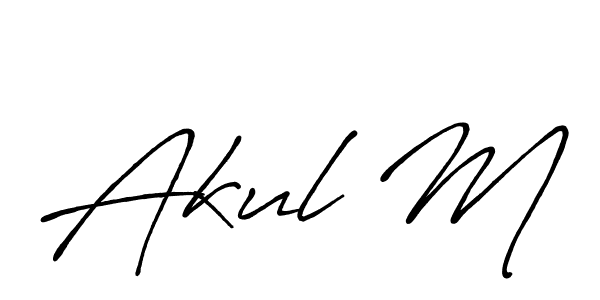 Also You can easily find your signature by using the search form. We will create Akul M name handwritten signature images for you free of cost using Antro_Vectra_Bolder sign style. Akul M signature style 7 images and pictures png