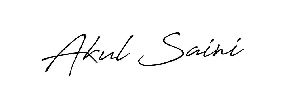 Design your own signature with our free online signature maker. With this signature software, you can create a handwritten (Antro_Vectra_Bolder) signature for name Akul Saini. Akul Saini signature style 7 images and pictures png