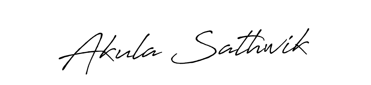 Create a beautiful signature design for name Akula Sathwik. With this signature (Antro_Vectra_Bolder) fonts, you can make a handwritten signature for free. Akula Sathwik signature style 7 images and pictures png