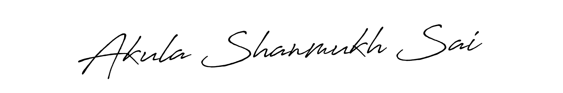 Use a signature maker to create a handwritten signature online. With this signature software, you can design (Antro_Vectra_Bolder) your own signature for name Akula Shanmukh Sai. Akula Shanmukh Sai signature style 7 images and pictures png