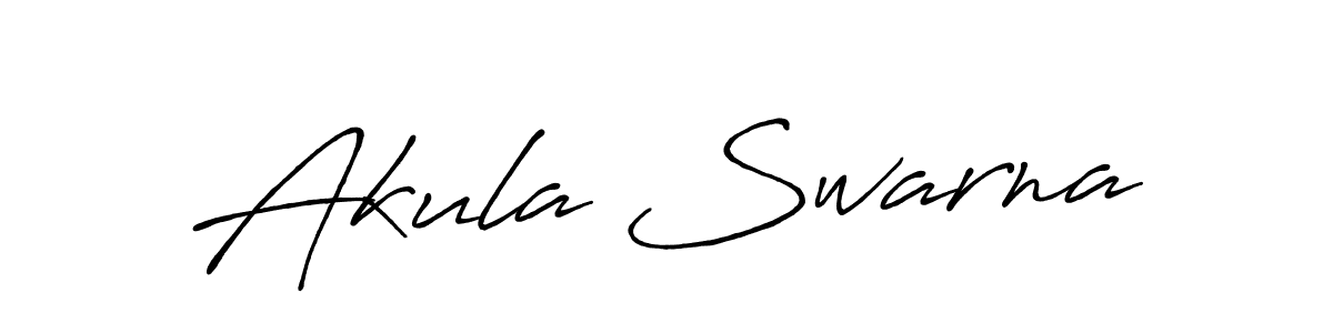 Make a beautiful signature design for name Akula Swarna. With this signature (Antro_Vectra_Bolder) style, you can create a handwritten signature for free. Akula Swarna signature style 7 images and pictures png