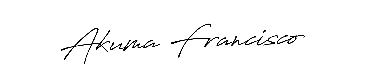 How to make Akuma Francisco name signature. Use Antro_Vectra_Bolder style for creating short signs online. This is the latest handwritten sign. Akuma Francisco signature style 7 images and pictures png