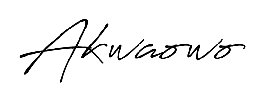 Looking for an artistic signature for Akwaowo? The Antro_Vectra_Bolder calligraphy style gives a sophisticated flow suitable for business cards and emails. Akwaowo signature style 7 images and pictures png