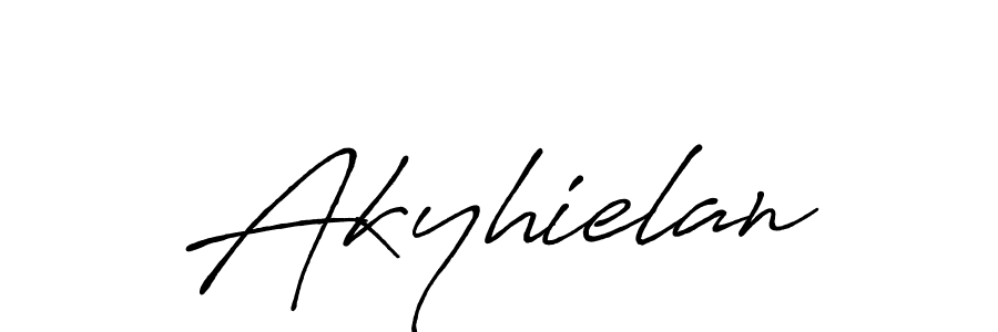 Make a beautiful signature design for name Akyhielan. With this signature (Antro_Vectra_Bolder) style, you can create a handwritten signature for free. Akyhielan signature style 7 images and pictures png