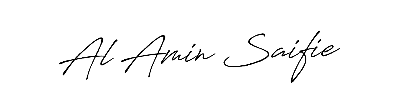 Use a signature maker to create a handwritten signature online. With this signature software, you can design (Antro_Vectra_Bolder) your own signature for name Al Amin Saifie. Al Amin Saifie signature style 7 images and pictures png