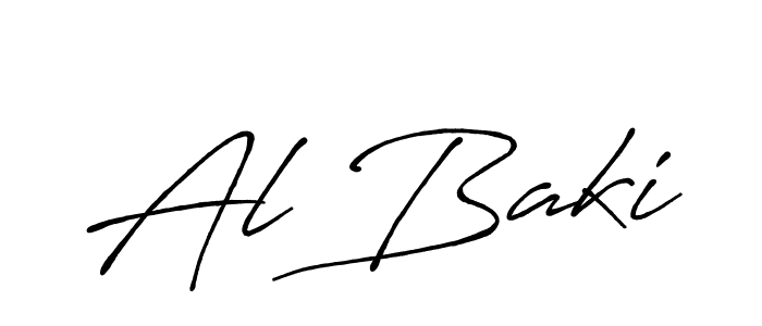 The best way (Antro_Vectra_Bolder) to make a short signature is to pick only two or three words in your name. The name Al Baki include a total of six letters. For converting this name. Al Baki signature style 7 images and pictures png