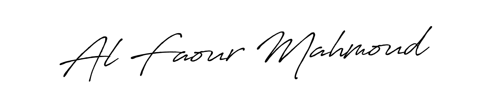 Make a beautiful signature design for name Al Faour Mahmoud. With this signature (Antro_Vectra_Bolder) style, you can create a handwritten signature for free. Al Faour Mahmoud signature style 7 images and pictures png