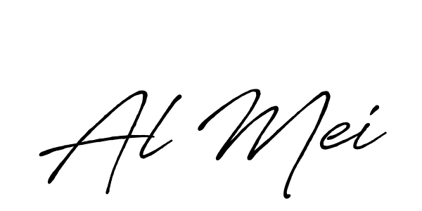 How to make Al Mei name signature. Use Antro_Vectra_Bolder style for creating short signs online. This is the latest handwritten sign. Al Mei signature style 7 images and pictures png