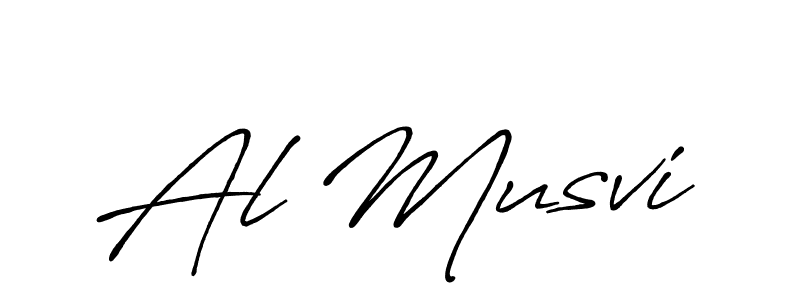 Also You can easily find your signature by using the search form. We will create Al Musvi name handwritten signature images for you free of cost using Antro_Vectra_Bolder sign style. Al Musvi signature style 7 images and pictures png