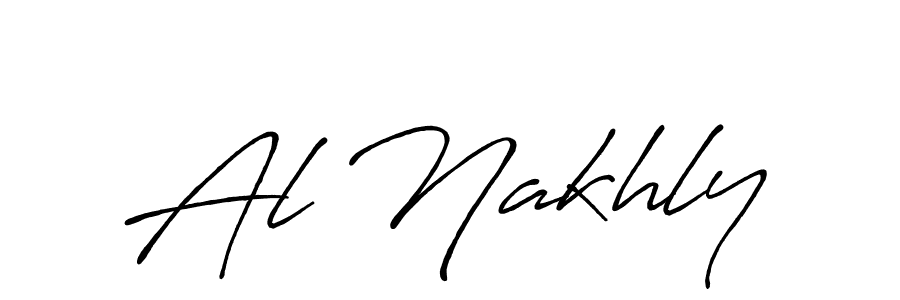How to make Al Nakhly name signature. Use Antro_Vectra_Bolder style for creating short signs online. This is the latest handwritten sign. Al Nakhly signature style 7 images and pictures png