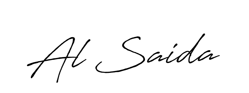 You can use this online signature creator to create a handwritten signature for the name Al Saida. This is the best online autograph maker. Al Saida signature style 7 images and pictures png