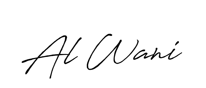 The best way (Antro_Vectra_Bolder) to make a short signature is to pick only two or three words in your name. The name Al Wani include a total of six letters. For converting this name. Al Wani signature style 7 images and pictures png