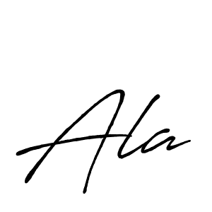 You should practise on your own different ways (Antro_Vectra_Bolder) to write your name (Ala) in signature. don't let someone else do it for you. Ala signature style 7 images and pictures png