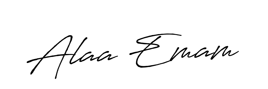 Create a beautiful signature design for name Alaa Emam. With this signature (Antro_Vectra_Bolder) fonts, you can make a handwritten signature for free. Alaa Emam signature style 7 images and pictures png