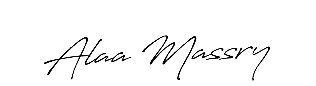 Create a beautiful signature design for name Alaa Massry. With this signature (Antro_Vectra_Bolder) fonts, you can make a handwritten signature for free. Alaa Massry signature style 7 images and pictures png