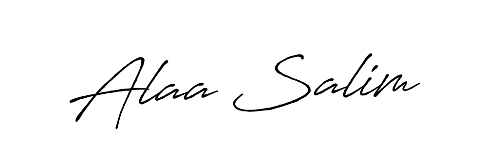 How to make Alaa Salim name signature. Use Antro_Vectra_Bolder style for creating short signs online. This is the latest handwritten sign. Alaa Salim signature style 7 images and pictures png