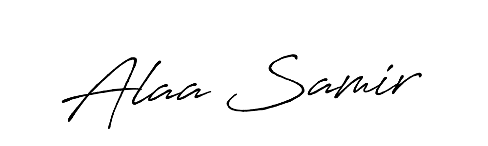 This is the best signature style for the Alaa Samir name. Also you like these signature font (Antro_Vectra_Bolder). Mix name signature. Alaa Samir signature style 7 images and pictures png