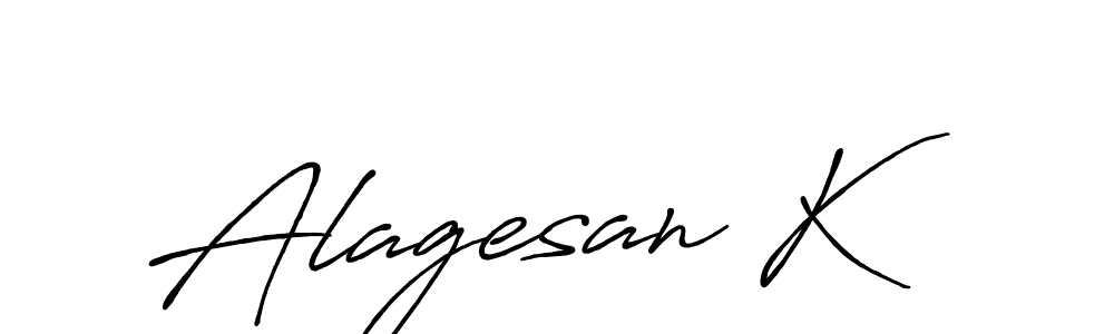 Make a beautiful signature design for name Alagesan K. With this signature (Antro_Vectra_Bolder) style, you can create a handwritten signature for free. Alagesan K signature style 7 images and pictures png