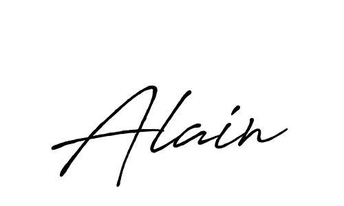 How to make Alain name signature. Use Antro_Vectra_Bolder style for creating short signs online. This is the latest handwritten sign. Alain signature style 7 images and pictures png