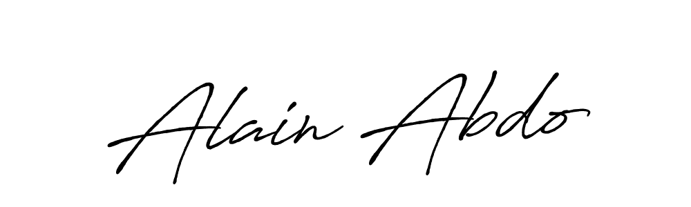 Use a signature maker to create a handwritten signature online. With this signature software, you can design (Antro_Vectra_Bolder) your own signature for name Alain Abdo. Alain Abdo signature style 7 images and pictures png