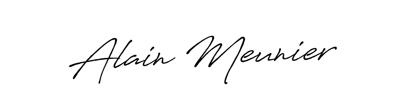 if you are searching for the best signature style for your name Alain Meunier. so please give up your signature search. here we have designed multiple signature styles  using Antro_Vectra_Bolder. Alain Meunier signature style 7 images and pictures png