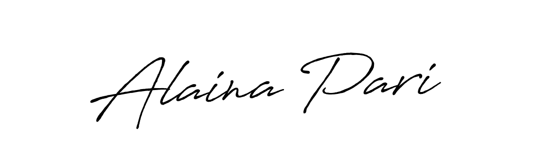 Create a beautiful signature design for name Alaina Pari. With this signature (Antro_Vectra_Bolder) fonts, you can make a handwritten signature for free. Alaina Pari signature style 7 images and pictures png