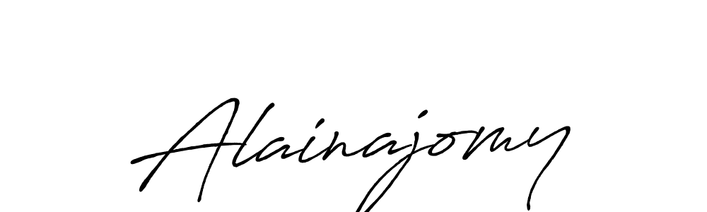 Use a signature maker to create a handwritten signature online. With this signature software, you can design (Antro_Vectra_Bolder) your own signature for name Alainajomy. Alainajomy signature style 7 images and pictures png