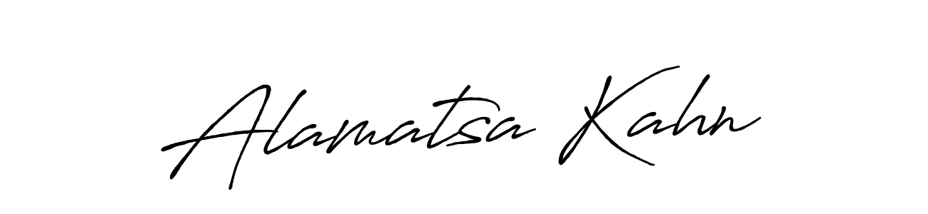 Create a beautiful signature design for name Alamatsa Kahn. With this signature (Antro_Vectra_Bolder) fonts, you can make a handwritten signature for free. Alamatsa Kahn signature style 7 images and pictures png
