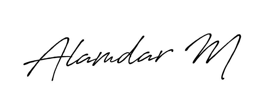 Also You can easily find your signature by using the search form. We will create Alamdar M name handwritten signature images for you free of cost using Antro_Vectra_Bolder sign style. Alamdar M signature style 7 images and pictures png