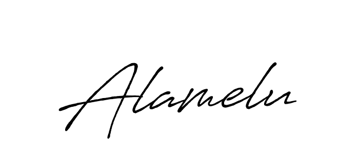 Design your own signature with our free online signature maker. With this signature software, you can create a handwritten (Antro_Vectra_Bolder) signature for name Alamelu. Alamelu signature style 7 images and pictures png