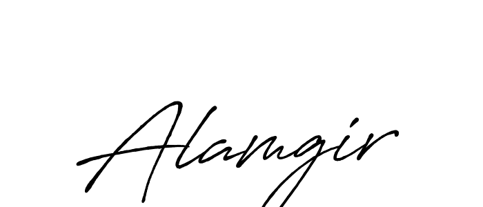 Use a signature maker to create a handwritten signature online. With this signature software, you can design (Antro_Vectra_Bolder) your own signature for name Alamgir. Alamgir signature style 7 images and pictures png